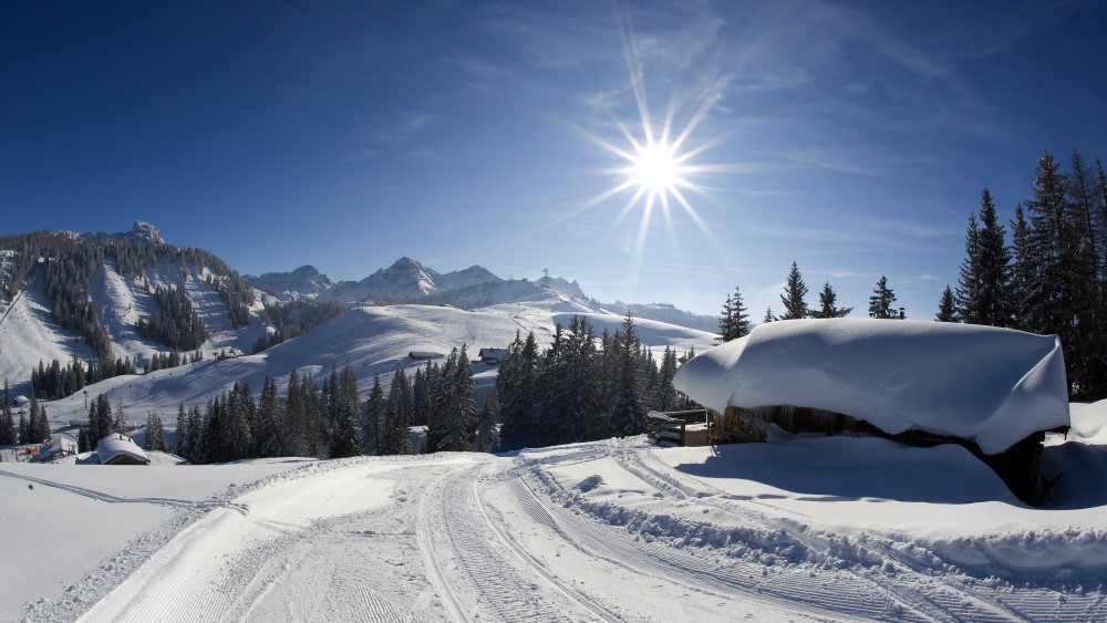 Almenwelt Lofer in de winter.